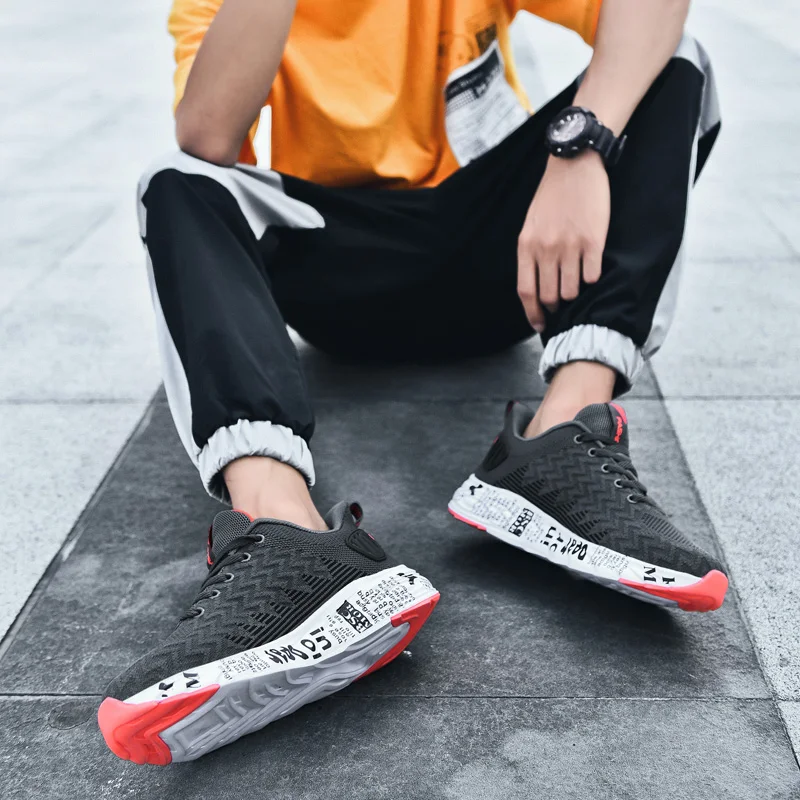 

Shoes Casual Sneakers Men Sport Casual Shoes Sapatos Man White Fashion Sneaker Solid Knitting Shoe Leisure Fashionable Sports