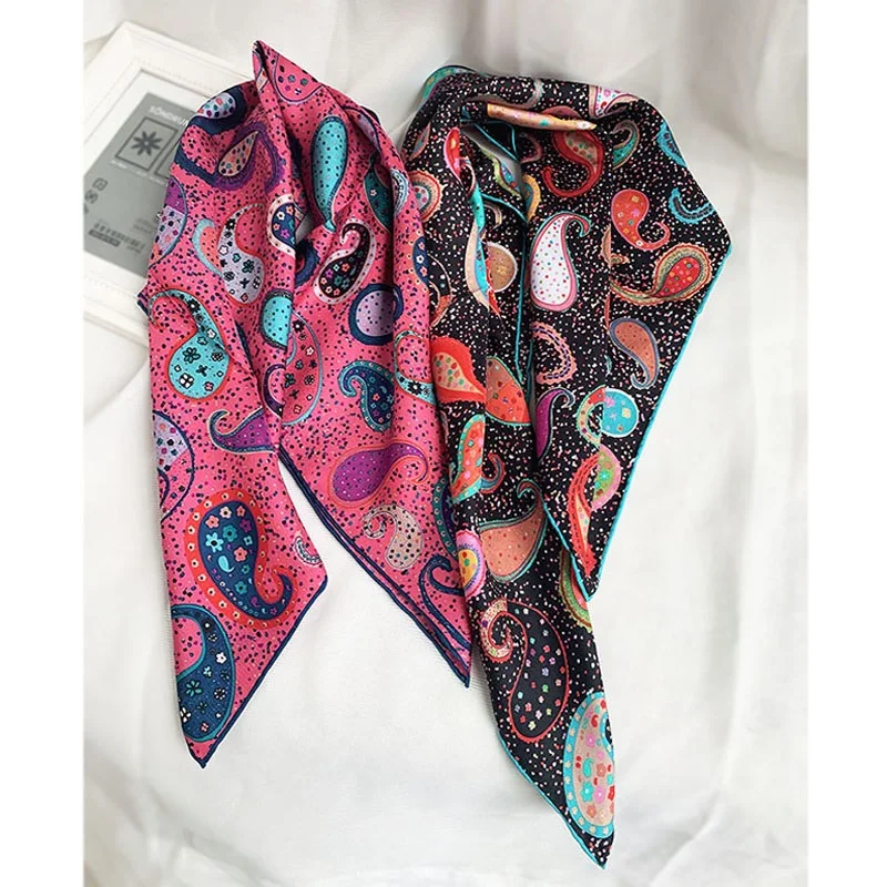 

Women Luxury Head Scarves for Hair Wrapping 100% Natural Silk Scarf Wraps Ladies Fashion Neck Head Hair Scarfs 25"x25"