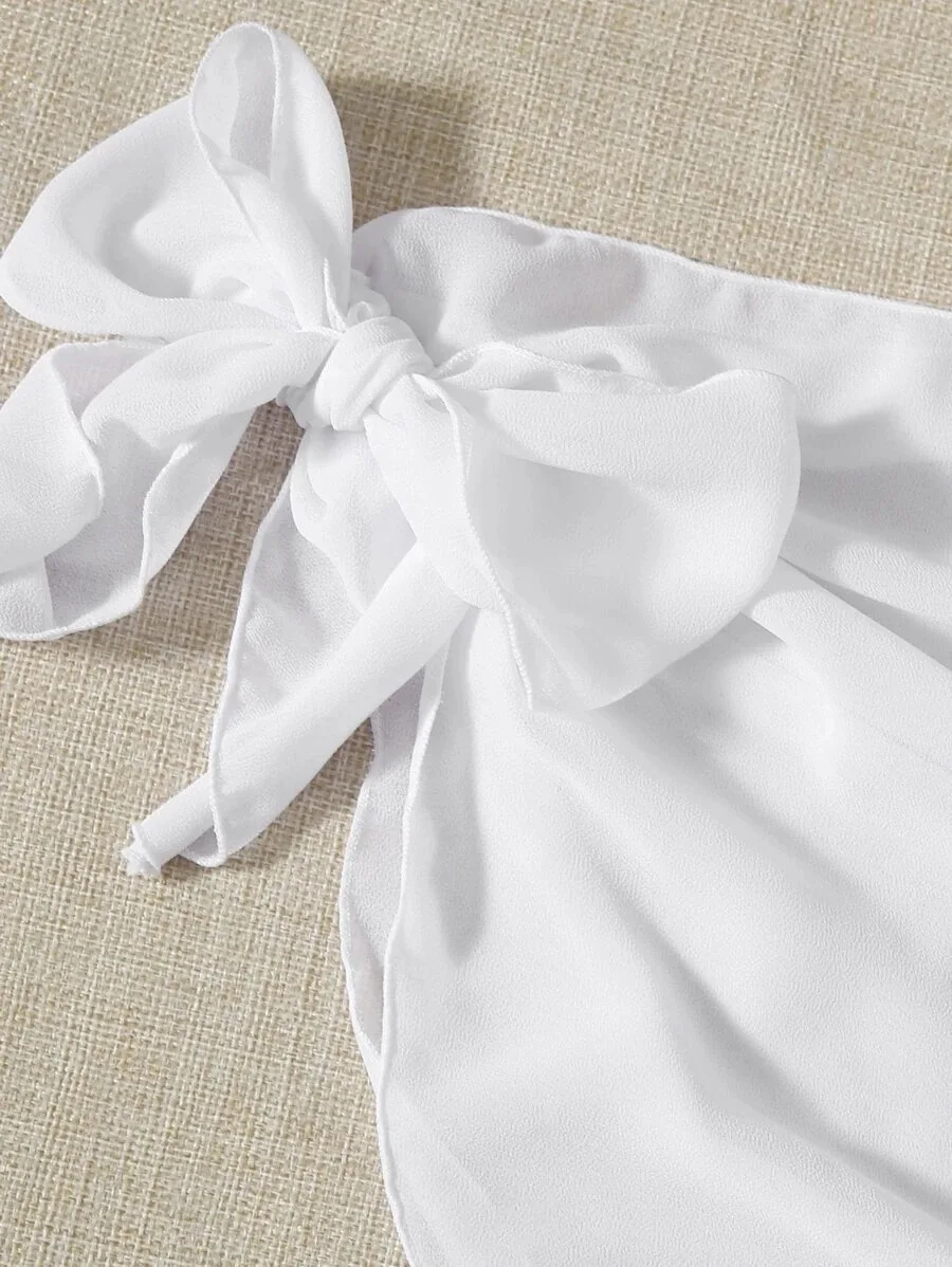 3 шт. Белые пляжные бикини с заниженной талией | Женская одежда