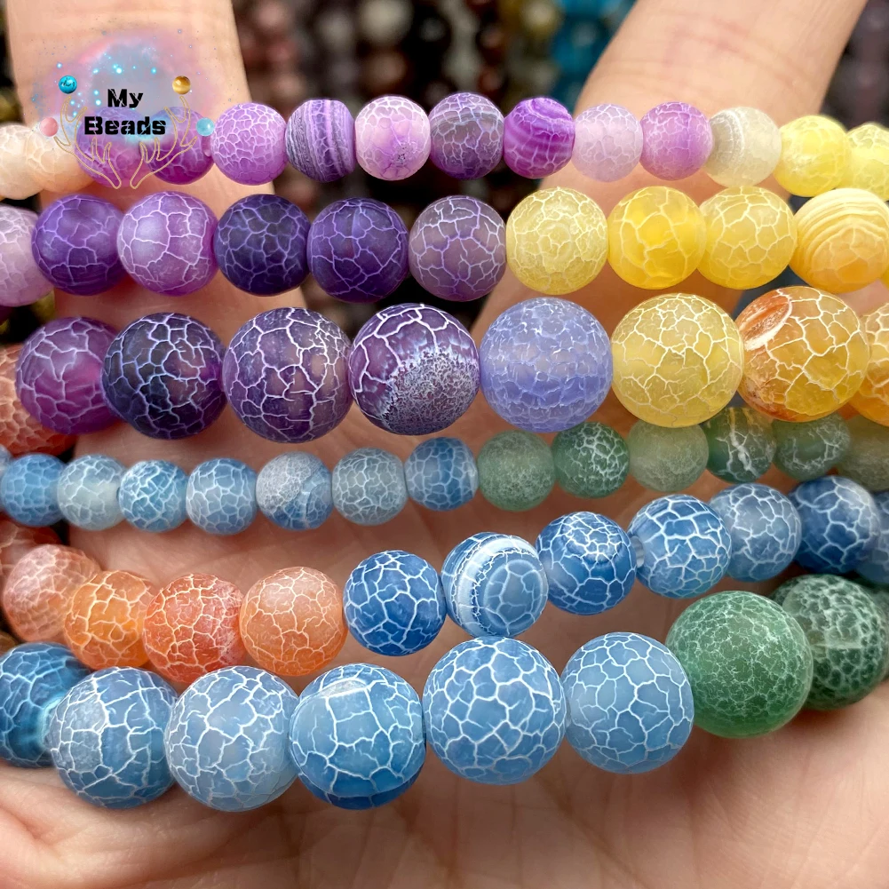 

Natural Stone Beads 7 Chakra Healing Frost Agate Round Beads For Jewelry Making Diy Needlework Bracelet Accessories 6 8 10MM 15"