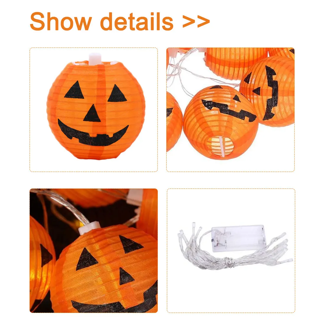 

10LED 1.5M Lantern Home Outdoor Party Pumpkin Light Halloween Decoration LED String Lights Home Garden Party Halloween Decorate