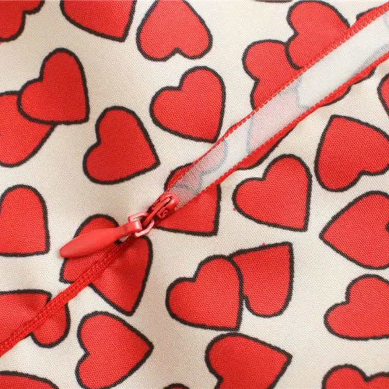 

Dress women Long sleeve women party dress 2020 Spring Autumn Hearts printed onepiece Plus size Vestidos Sweet dresses for womens