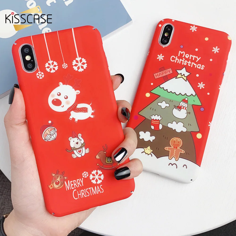 KISSCASE Snow Christmas Phone Case For iPhone XR 7 8 6 6S Plus X XS MAX New Year Luminous Cases XI 11 2019 Back Cover |