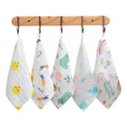 6 слоев марли младенца слюнявчик полотенце 100% хлопок мультфильм лицо полотенце новорожденных отрыжка ткани вещи для рук детей полотенце KF238