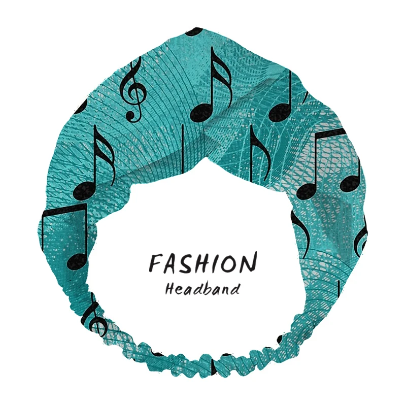 

Женская повязка на голову с принтом музыкальных нот, 2021