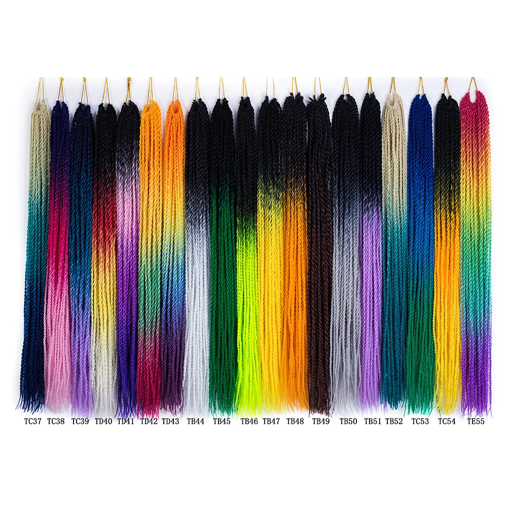 Верд 24 дюйма наращивание волос твист вязание крючком высокой температуры