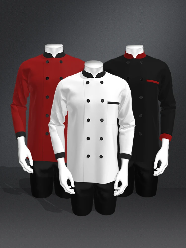 Куртка для шеф повара унисекс жакет с длинным рукавом ресторана кухни униформа