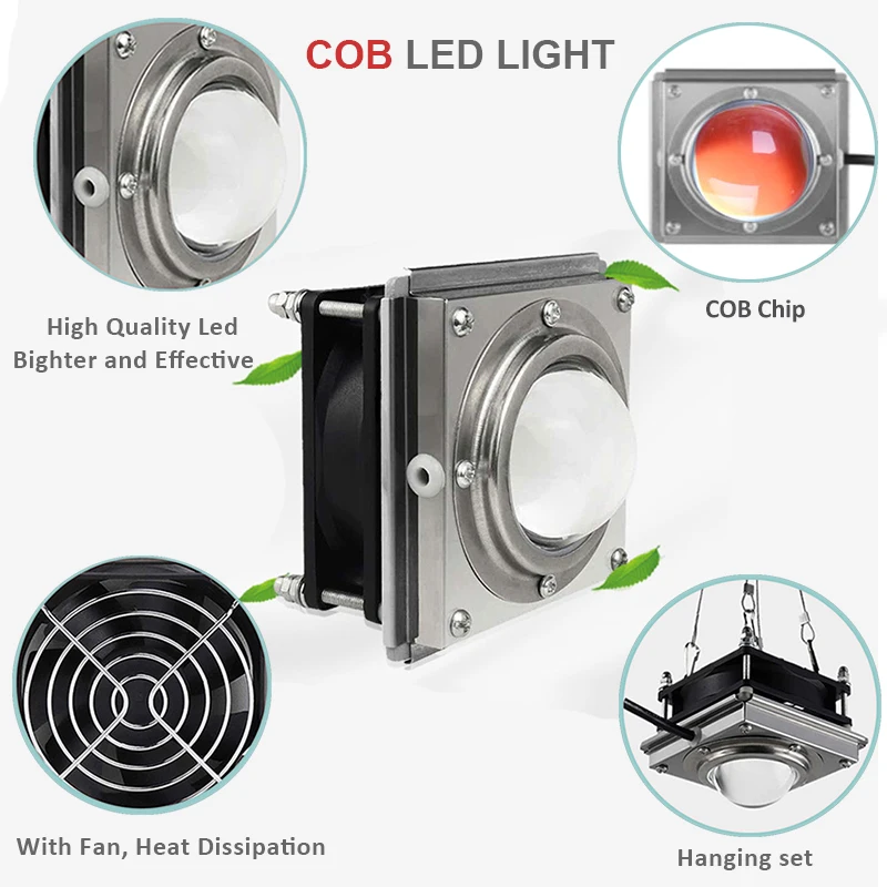 Комнатный COB светодиодный светильник для выращивания растений 150 Вт фитолампа