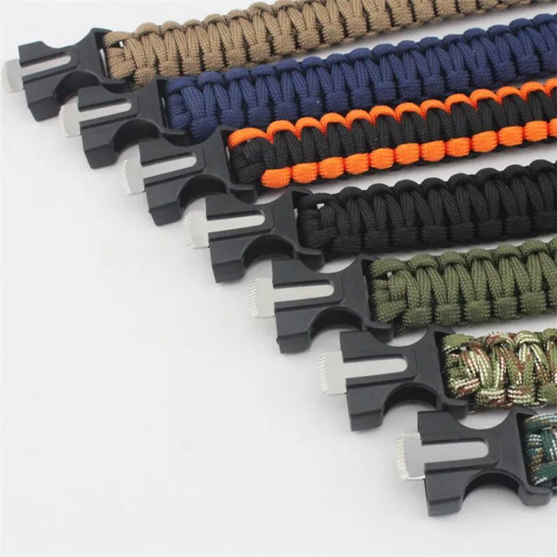 Мужской женский уличный Паракорд браслет для выживания многофункциональный