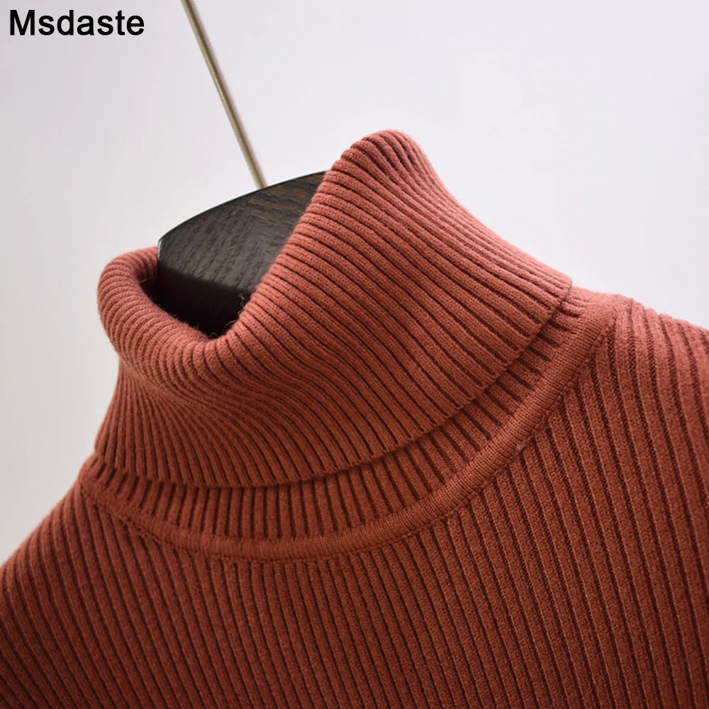 Свитер с высоким воротником вязаные свитера женские теплые осенне-зимние топы