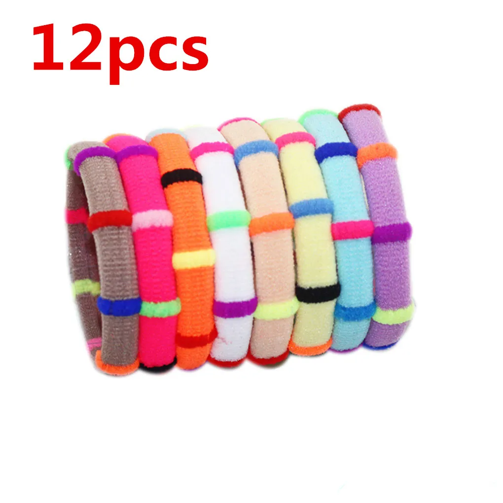 12pcs Color Random 12 шт. детский зажим для волос аксессуары для волос резинки для волос эластичные резинки для волос аксессуары для девочек повязки на голову резинка для волос - Цвет: 12pcs Color Random