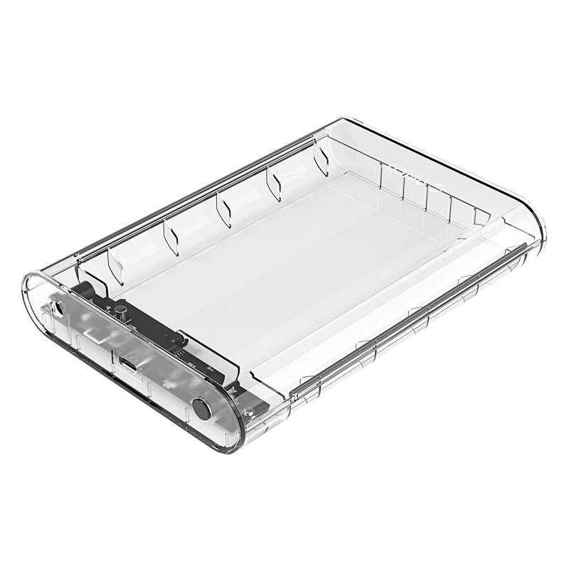 Transparent series 3.5-inch Type-C mobile hard disk box, transparent design, support 10TB large capacity, Power Supply 12V2A