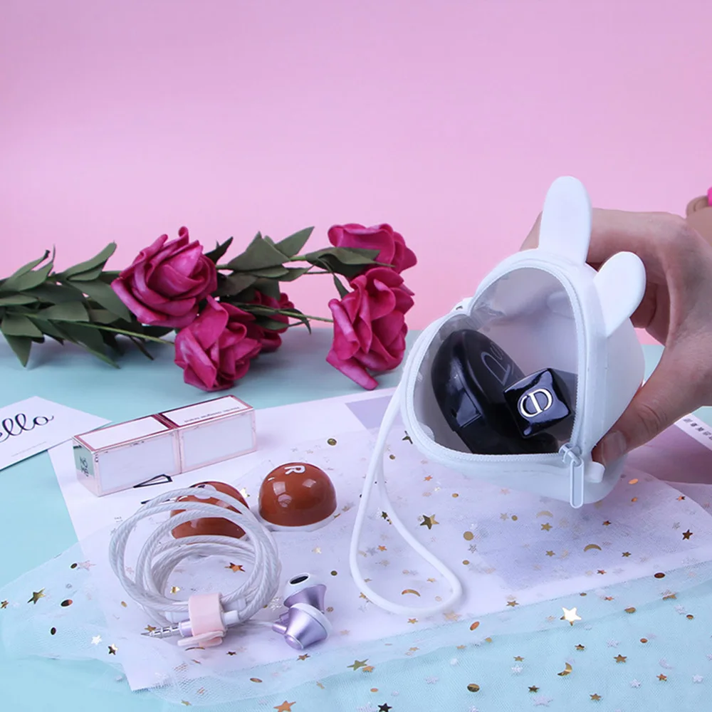 Модные женские кошельки с героями мультфильмов Kawaii, силиконовая коробка для хранения косметики, сумка для монет, модный кошелек, детские подарочные наушники, SD, TF карты, сумка