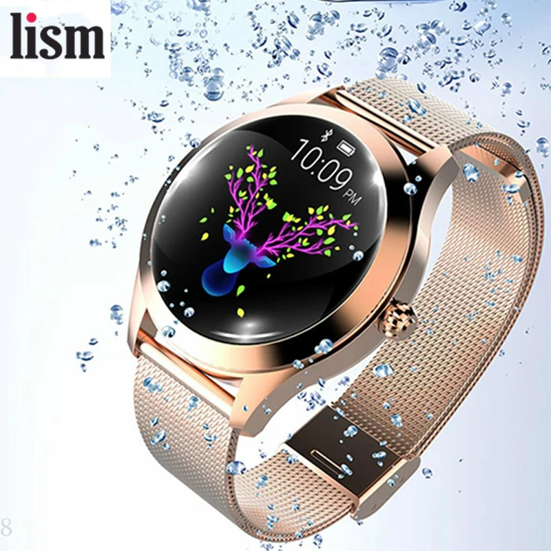 KW10 Смарт-часы женские водонепроницаемый смарт-Браслет Smartwatch мониторинг сердечного ритма Bluetooth для Android IOS фитнес модный браслет