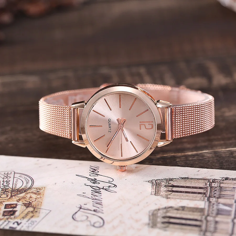 

New Women's Wristwatch Simple Female Wrist Watch Casual Gold Alloy Strap Digital Ladies Quartz Watch Zegarek Damski Dropshipping