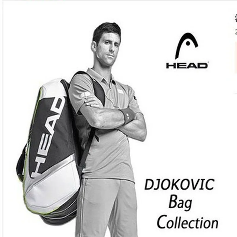 Djokovic же модель головной Теннисный мешок Теннисная Ракетка Сумка бадминтон Padel Теннисная ракетка сумка для 9 ракетка Tenis Raquete Tenis Bolsa