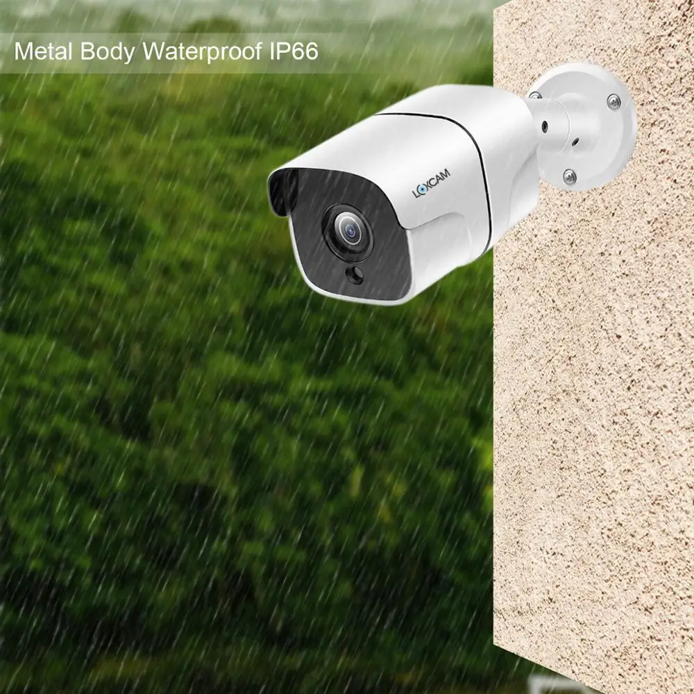 LOXCAM H.265 + 4CH CCTV система 5MP POE NVR с 48В 2MP 1080P двухстороннее аудио AI наружная