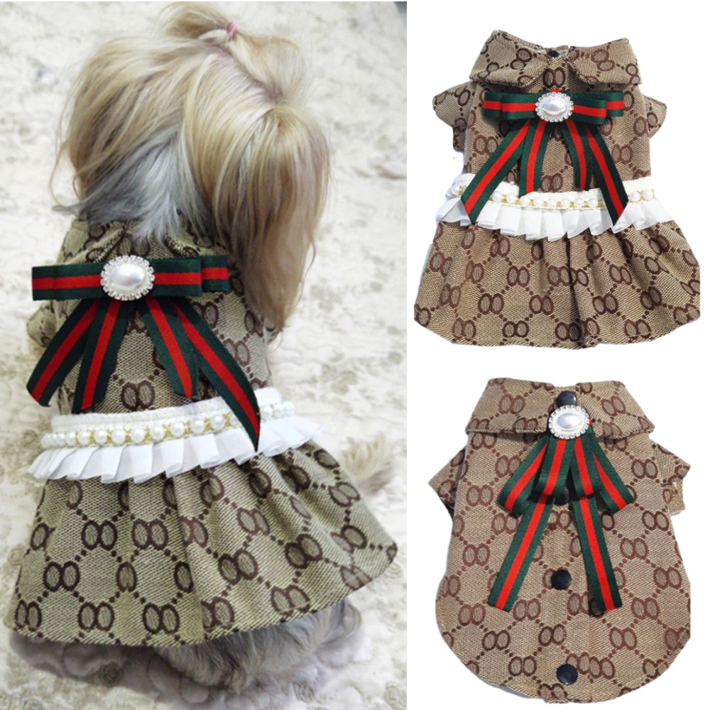 

Dog Dress Pet Cat Advanced Party Dress Chihuahua Girl Wedding Dress Skirt Puppy Go Out Clothes for Small Medium Dogs XS-XL