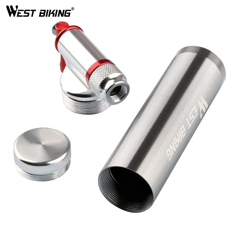 

WEST BIKING Portable Bicycle Pump Aluminum Alloy Pump Hand Ultralight Air CO2 Inflator Bike Cycling Pump Schrader & Presta Mini