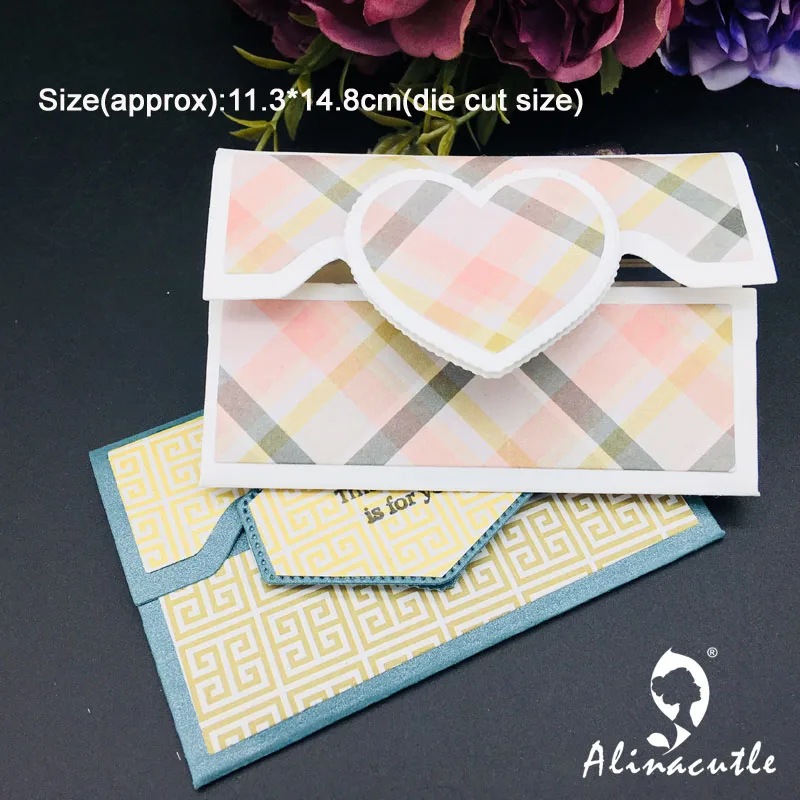 Металлический высечки конверт для карты карта карман держатель бумага