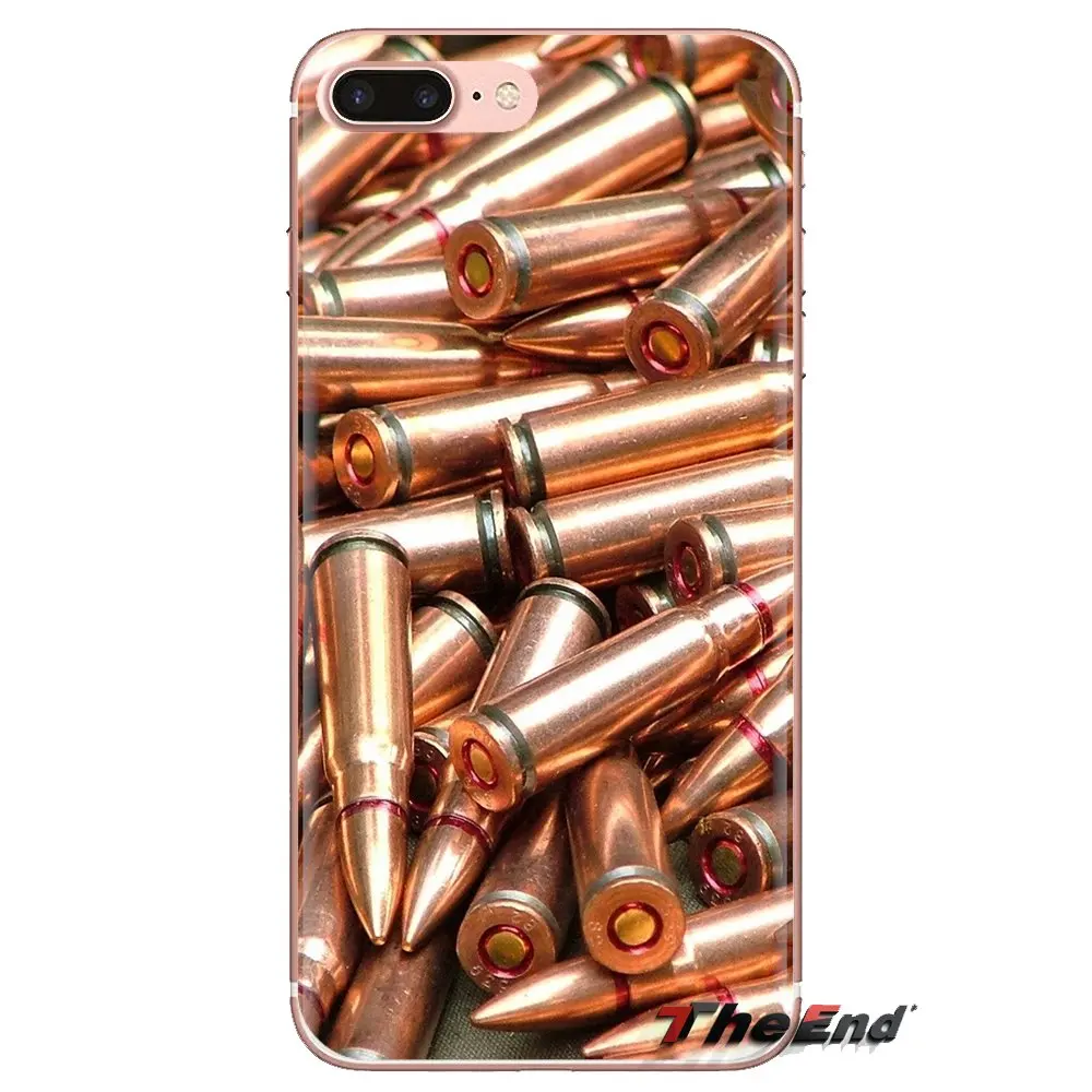 Loose Gold Bullets gun Bullet Transparent Soft Case For Xiaomi Mi4 Mi5 Mi5S Mi6 Mi A1 A2 5X 6X 8 9 Lite SE Pro Max Mix 2 3 2S |