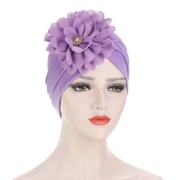 new big floral skullies beanie hat for women hat fashion summer hat head cover cap hair loss headwear elegant party accessories