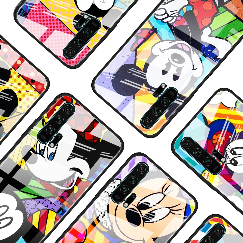 

Color Disney Mickey for Honor 30 20 10 9X Pro Plus Lite 8X Huawei Y8P Y6P Y5P Y9 Y7 Y6 2019 Tempered Glass Phone Case