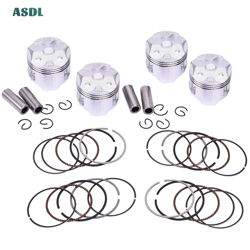 

4PCS STD Cylinder Bore Size 49.25mm Pin 13mm Motorcycle Engine Piston Rings set For HONDA CBR250 MC19 +75 Oversize 0.75 +0.75mm