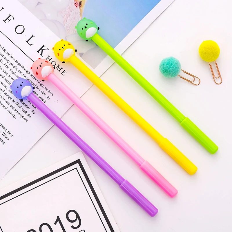 

4Pcs Cute Hamster Gel Pen Black Ink Pen Kawaii Student Writing Gel Ink Pen School Stationery Office Suppliers Kids Gift Pen