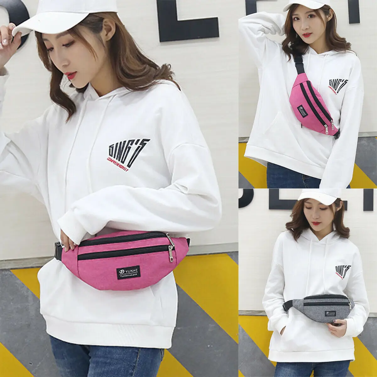 UK Для мужчин женщин поясная сумка для спорта и путешествий ремень на молнии через