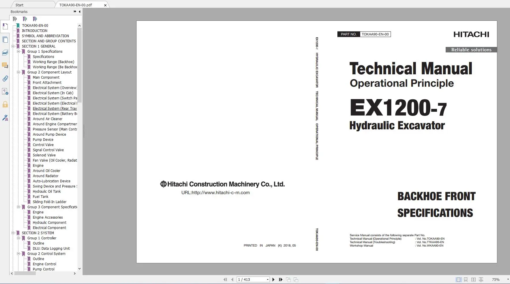 Hitachi Горнодобывающий гусеничный экскаватор 4 96 ГБ PDF Обновлено 2020 руководство по