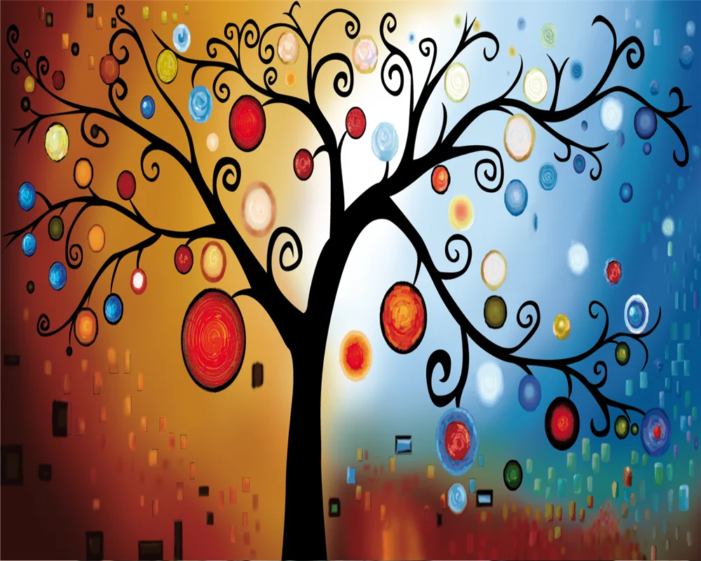 3d фотообои на заказ с изображением семи радужных ТВ фон для стены цветной резной