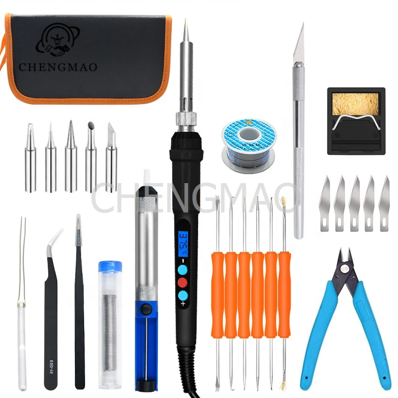 

28pcs Welding Soldering Iron Kits Repair Household Multi computer Tool Kit Set with 60w Digital display soldering iron