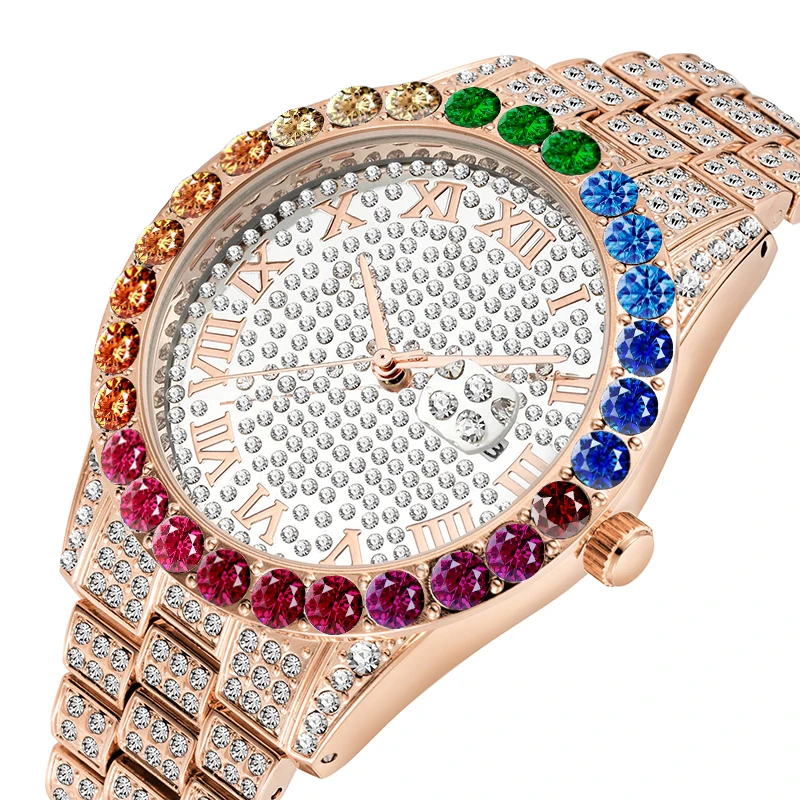 

Часы MISSFOX мужские с радужными бриллиантами, роскошные японские Кварцевые водонепроницаемые ударопрочные, из розового золота, от Seiko Move, Xfcs ...