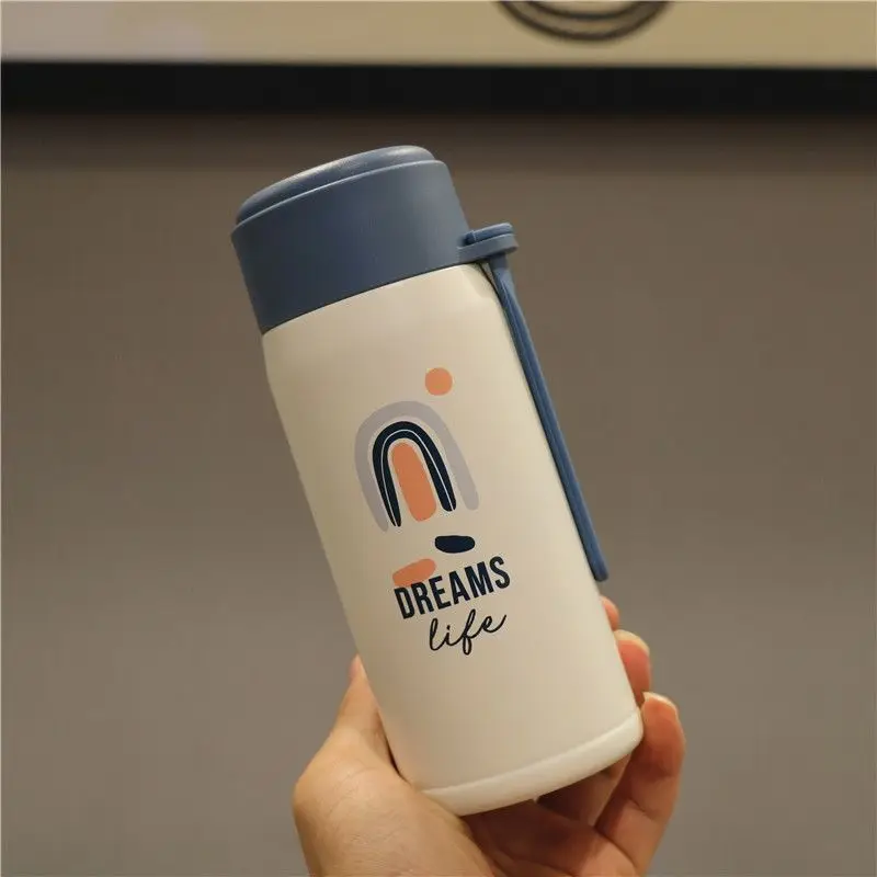 

Simple little fresh art mini stainless steel insulated cup fashion net red men and women lovers portable leakproof cup