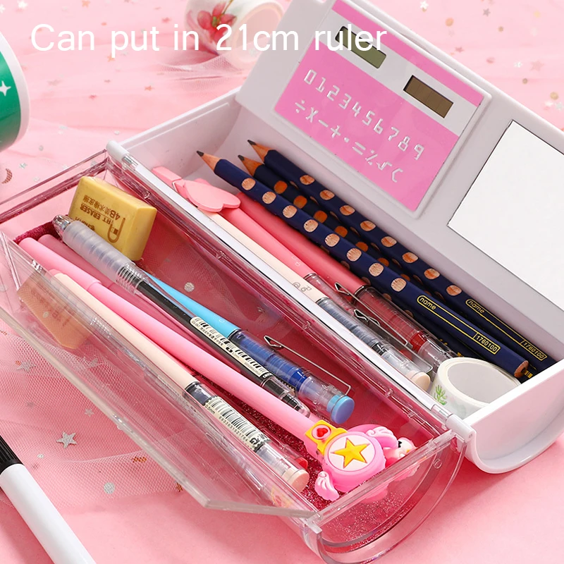 Многофункциональный милый чехол карандаш Quicksand школьный пенал пластиковый