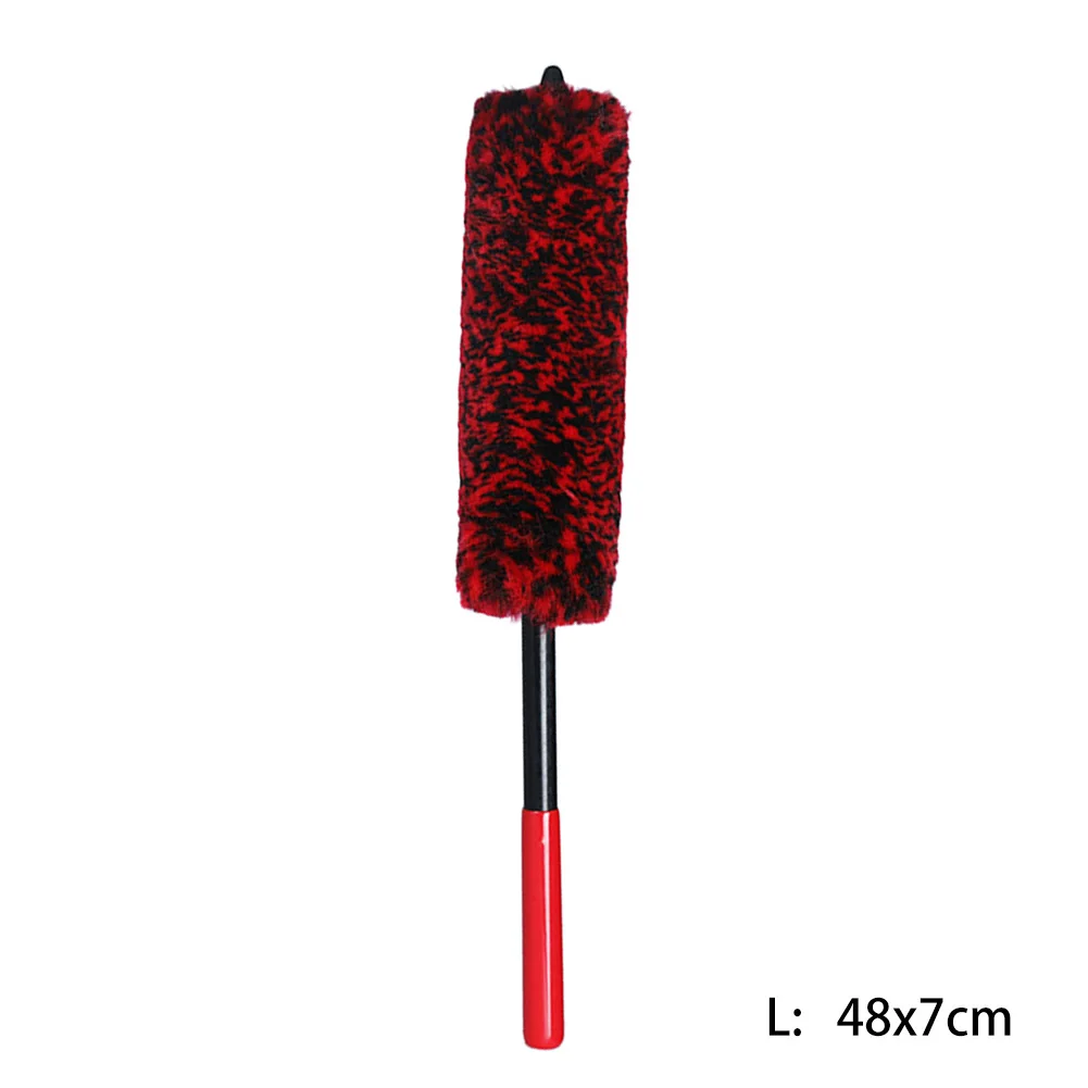 

Auto Car Wheel Hub Cleaning Brush Flexible Long Handle Premium Wool Car Rim Brushes Soft Fiber Car Tire Cleaning Brush