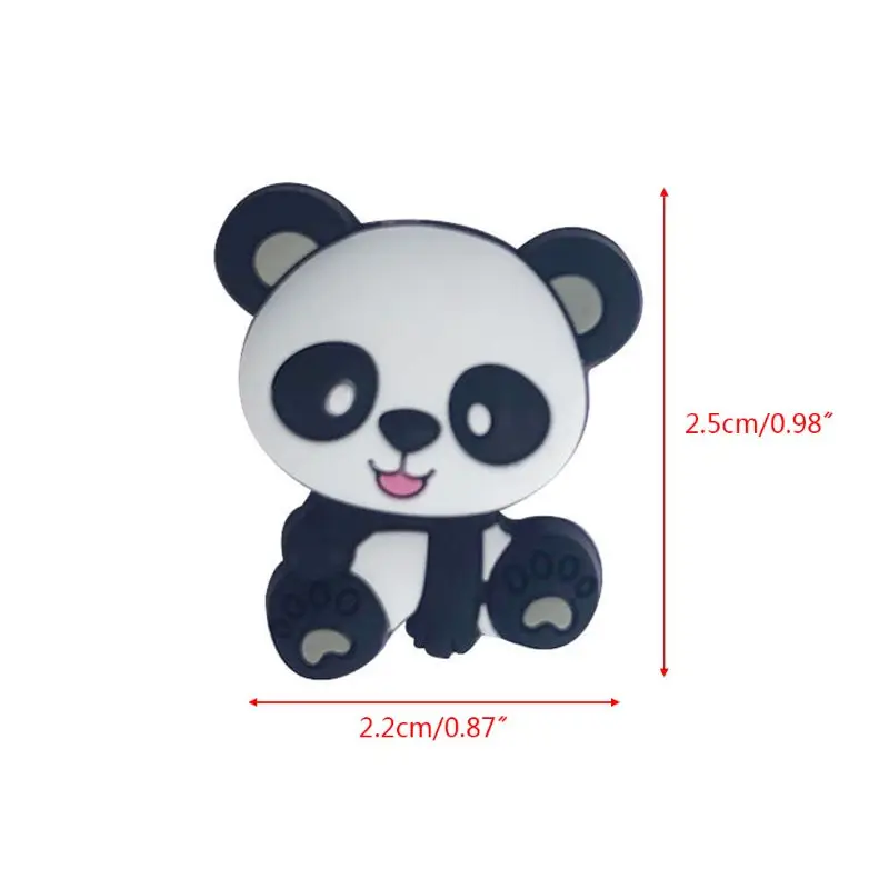 

5 Pcs/pack Cartoon Silicone Beads Mini Panda Baby Teether DIY Newborn Molar Teething Toy Accessories