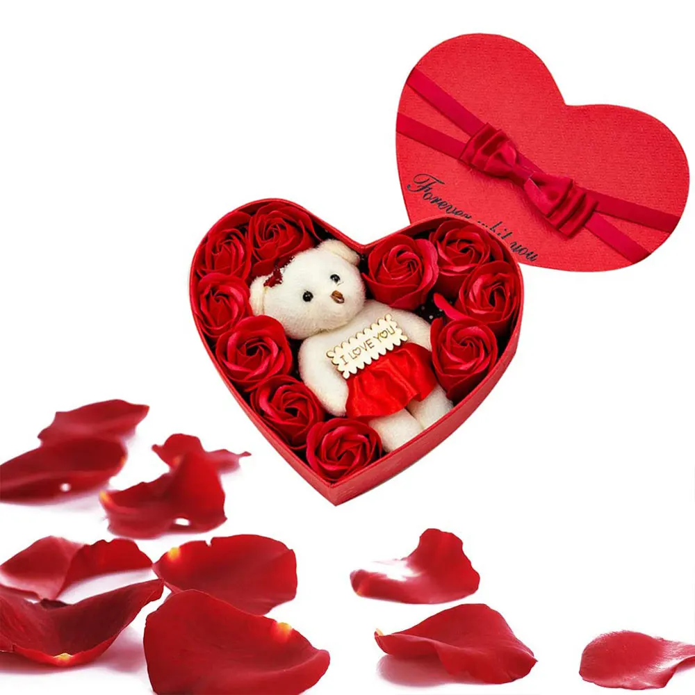 

10 Soaps, Flowers, Roses, Gift Box, Valentine'S Day Bear, Birthday Wedding Gift For Girlfriend, Wedding Decoration
