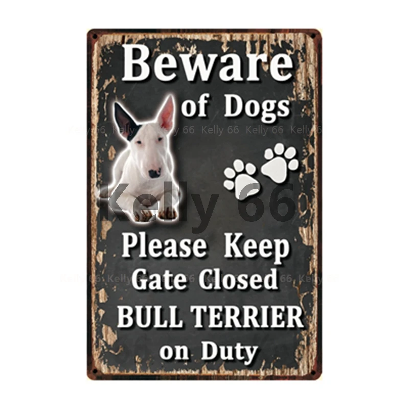 [Kelly66] Остерегайтесь собак боксеры Чихуахуа борзой оловянный плакат