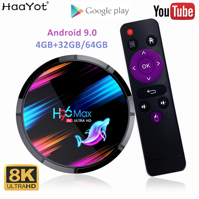 Android 9 0 H96 Max 1000M Смарт ТВ приставка Amlogic S905X3 8K 4GB 32GB 64GB 2 4G и 5G Wifi 4K Youtube медиаплеер IP tv