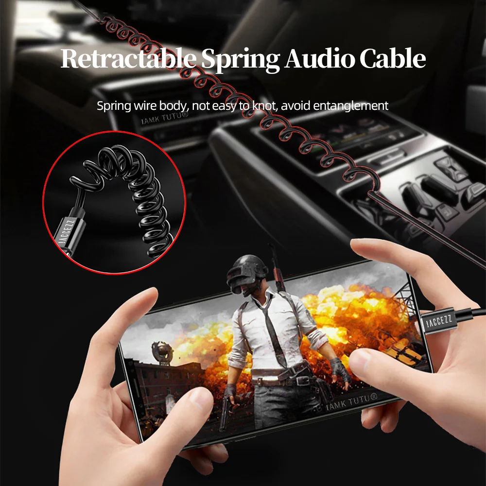 

!ACCEZZ 3.5mm Jack Car Audio Cable 3.5mm Male to DAC USB C Adapter For Samsung S20 Huawei Xiaomi Headphone Speaker Car AUX Cable