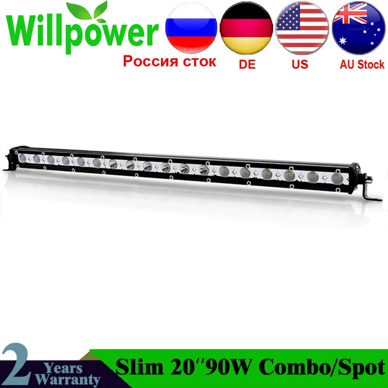 20''90W 4x4 светодиодный противотуманный светильник тонкий автомобильный светодиодный светильник для вождения внедорожный точечный комбинированный головной светильник 4WD ATV UTV SUV лодочный рабочий светильник