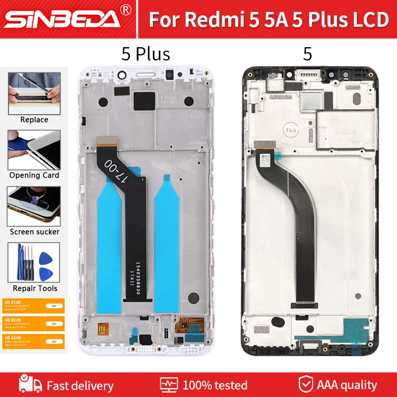 Оригинальный ЖК дисплей для XIAOMI Redmi 5 5A Plus сменный дигитайзер сенсорного экрана