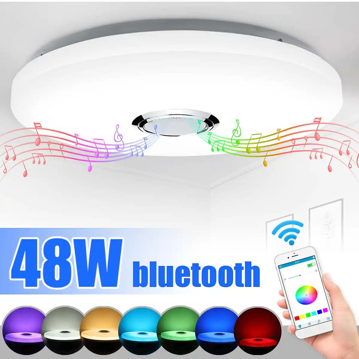 Современный светодиодный потолочный светильник chandelie r lighting 48 Вт приложение RGB с регулируемой яркостью bluetooth музыкальный светильник для спальни