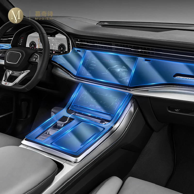 

For Audi Q7 Q8 2019 2020 car Interior Center console Invisible suit TPU protective film Anti-scratch Accessories Refit LHD RHD