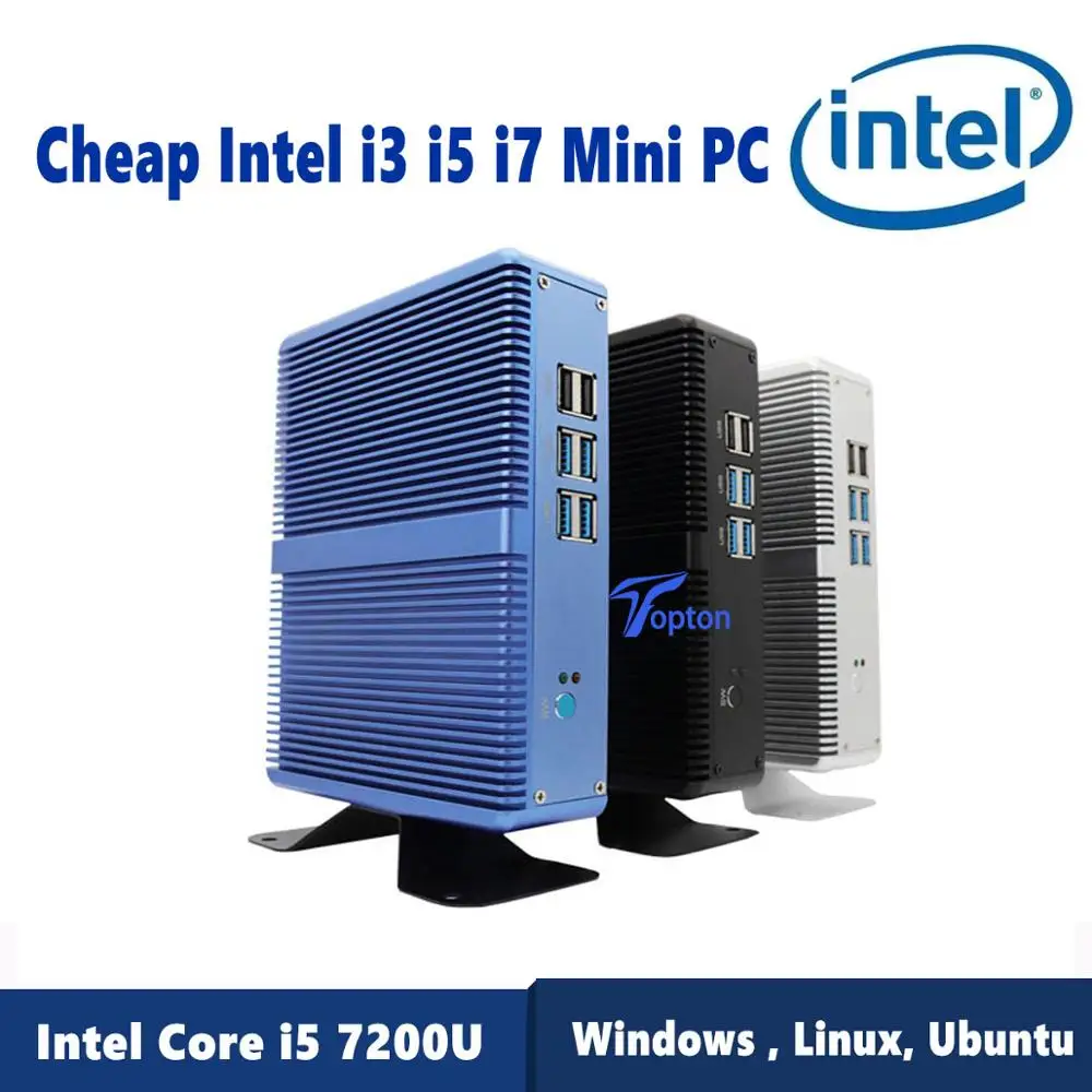 Мини ПК Windows 10 Pro OS с процессором Intel i5 7200U HD Graphics безвентиляторный мини настольный