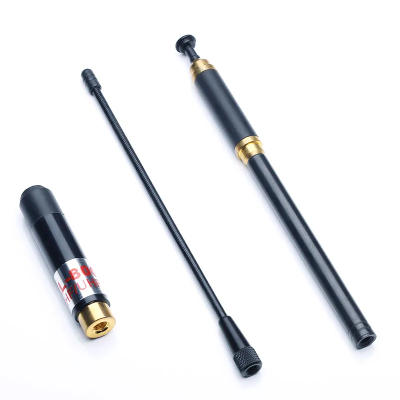 

Oppxun Black AL-800 144/430MHz SMA-F/SMA-M/BNC High Gain Super Quality Telescopic Antenna for HYT Baofeng Uv-5r