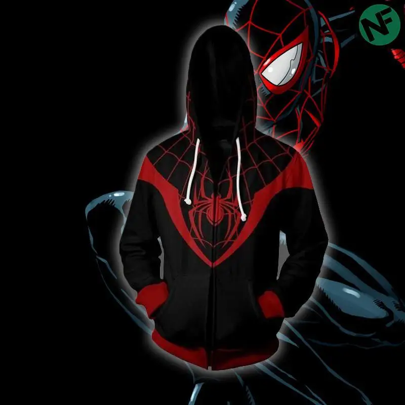 Miles Morales/толстовка унисекс с капюшоном; мужские толстовки на молнии; Топ; толстовка; куртка; пальто для взрослых мужчин