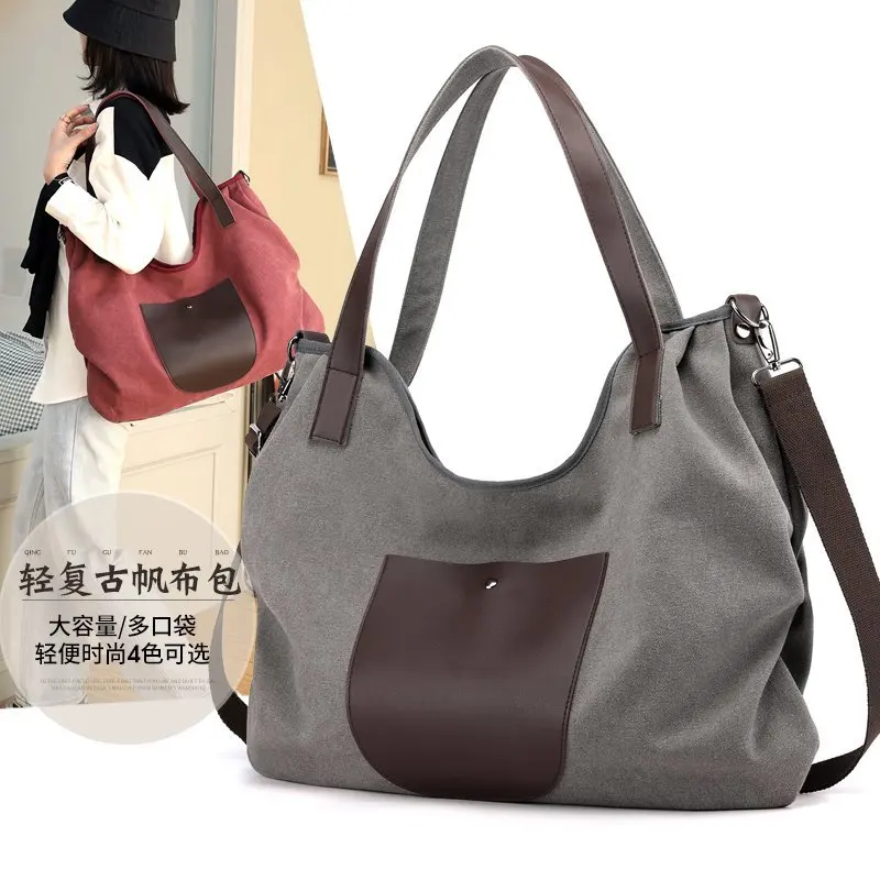 

YILIAN 2021 new canvas large capacity single shoulder bag fashion retro casual cross trend versatile exclusive design